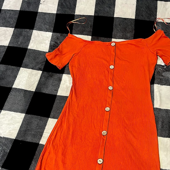 Off the shoulder dark orange dress - Picture 1 of 1